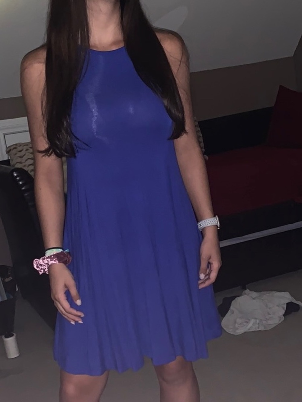 Sleeveless Royal Blue Swing Mini Dress - Women's